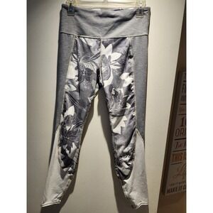 womens athleta leggings grey/white size medium